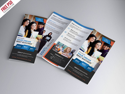 Free University Education Tri Fold Brochure PSD Template brochure creative brochure education free brochure free psd photoshop psd psd template trifold trifold template university brochure
