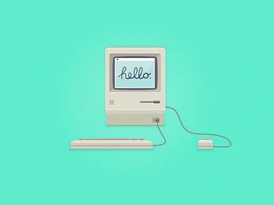 Macintosh Illustration apple device classic toy concept design hello mac icon illustration macintosh old computer retro vector vintage