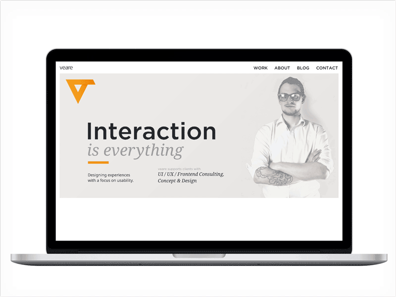 veare header animation animation design flat interface portfolio typography ui web