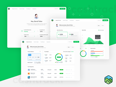 Cashtrackr - Dashboard Screens application clean dashboard design green light page ui user interface ux