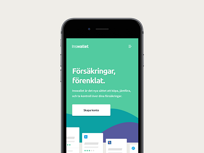 Inswallet website design fintech landing page mobile web website