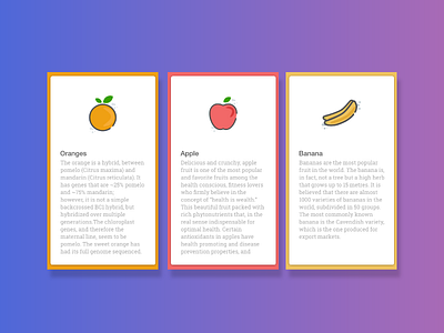 Education Cards cards design educational fruits icons ui visual