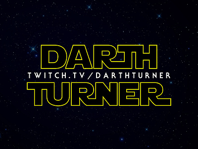 Darth Turner Twitch Banner black personal branding star wars twitch yellow