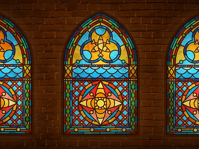 Stained Glass Zandvoort aan Zee — city branding project branding city glass gothic history illustration stained wall