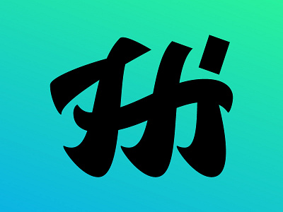 Hi branding groovy hi lettering script script lettering type type design