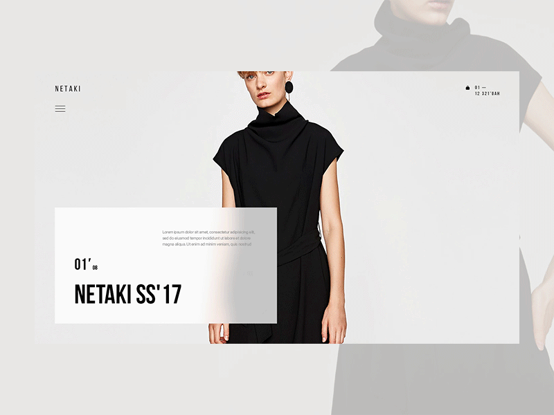 Netaki commerce design dress fashion interface portfolio promo slider ui ukraine ux web