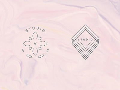 Studio V Logo Drafts branding hair salon logo identity logo paper marbling