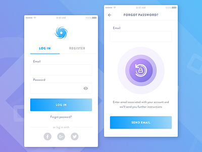 Log In + Register daily ui forgot password log in login password register registration sign up