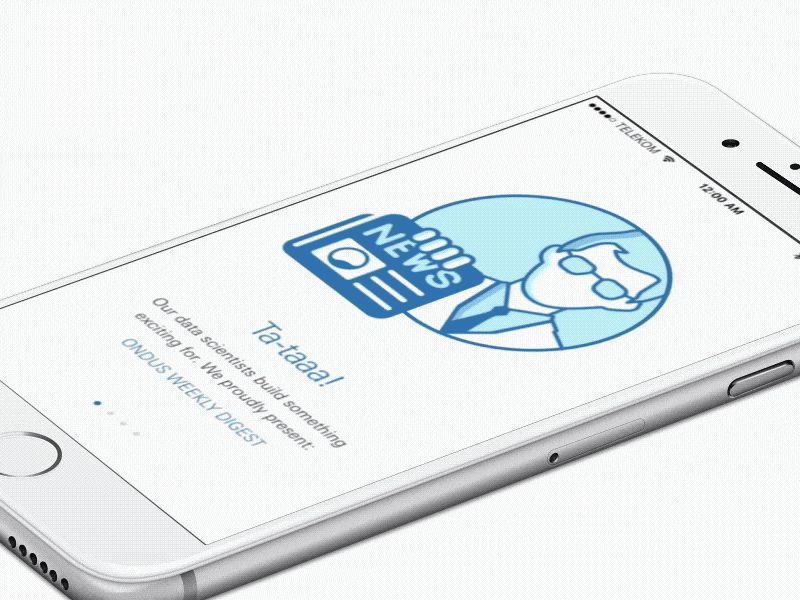 Onboarding Animation for a newsletter animation app digest icon ios line mobile monotone newsletter onboarding ui ux