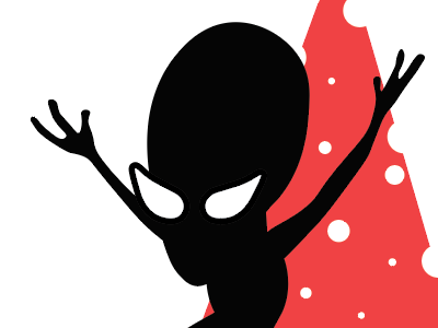 Alien alien red sticker