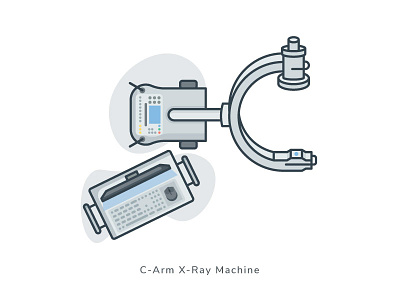 C Arm X Ray Machine c arm device equipment icon illustration orthopaedic screen surgical top view x ray xray