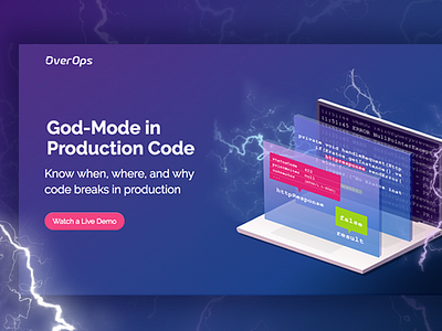 God Mode colors computer design game gui landing page logs purple web