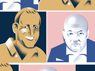 CEO faces face grain illustration portrait