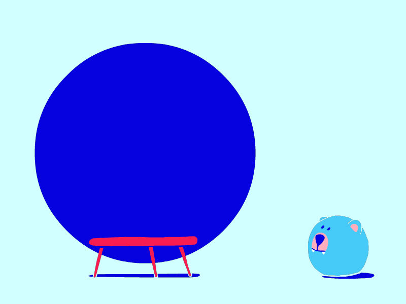 Trampoline bear adobe animate animation bear blue flat frame by frame jump