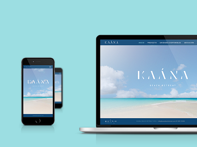 Kaána Web Design beach blue cancun housing project logo mayan mexican mexico resort responsive retreat web design