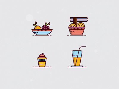 Restaurant Icon color design drink flat food icon junkfood line