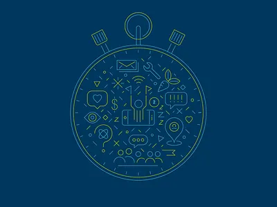 Ticking away audience chaos comments food health life likes love notifications profile stopwatch tags