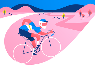 Uphill battle! bikes blue cycling pink rapha