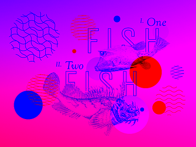 Fishes fish net scales styling wave