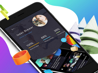 Profile 4 Mobile Ui profile sketchapp ui ux