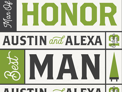 The Deets: Best Man / Man Of Honor Pennants banners baseball best man brothers groom handmade heritage lockup maid pennant wedding wedding invitation