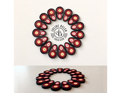 JJBLN | Coaster black coaster curling illustration paper art quilled paper art quilling red