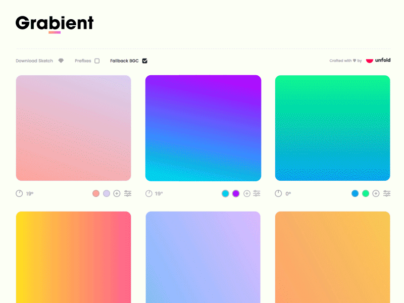 Grabient UNSOLICTED FEEDBACK 2.0 - GIF color feedback ui unfold ux website