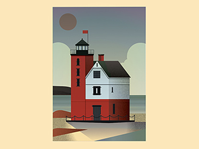 Michigan Lighthouses illustration lighthouse