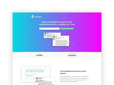 Concept for Chatbot Landing Page bot bubbles chatbots landing page slack ui ux web web design website