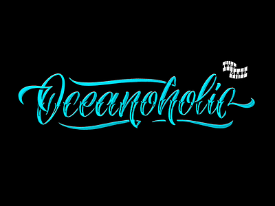 Oceanoholic lettering sketch calligraphy hand lettering lettering logo logotype ocean sketch surf typemate typography