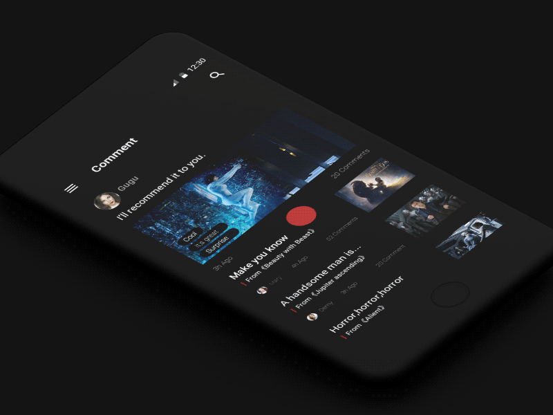Pull Down animation camera interface load movie refresh uiue