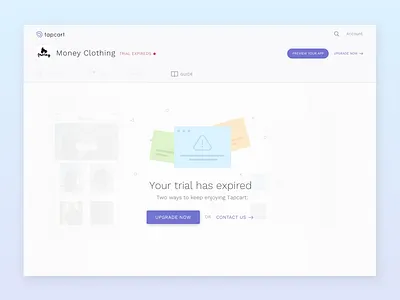 Trial Expired dashboard design minimal uxui visual design website