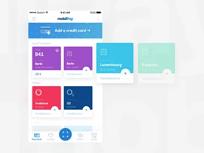 MobilPay interface embraces tiny cards cards mobile payments ui ux