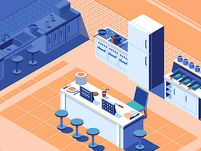 Isometric Kitchen illustration illustrator isometric kitchen vector