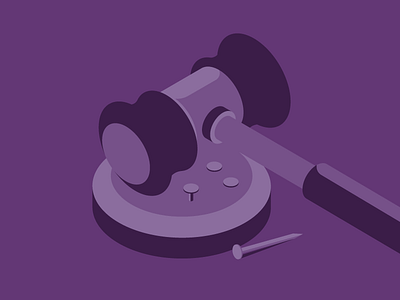 Laws & regulations construction gavel illustration isometric law purple