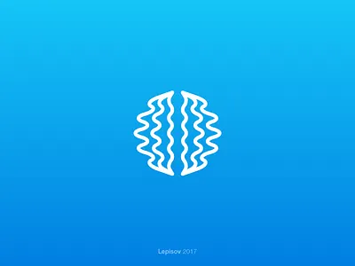 Neurominer Sound App Symbol brain design flatdesign logo logodesign mind minimal neurons sound soundwaves training waves
