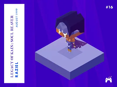 Year 1999 : Raziel - Legacy of kain challenge character game illustration isometric legacy of kain low poly playstation raziel retro