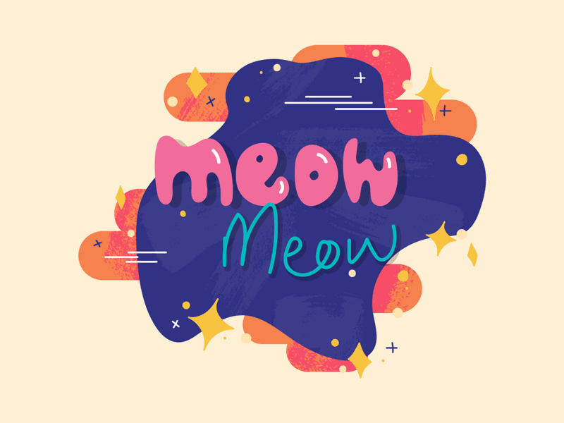 ✨meowmeow✨ animation bubble font illustration meow textures typography