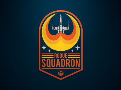 Rogue Squadron badge geeky jerseys illustrator rebel alliance rogue squadron star wars stars vector x wing