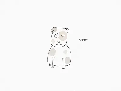 woof dog drawing illustration ipad tayasui sketches watercolor woof