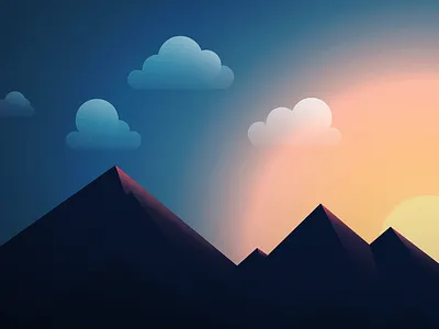 mountain sunrise clouds illustration mountain sunrise