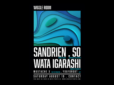 Wiggle Room Tokyo presents Sandrien design flyer illustration poster print techno tokyo