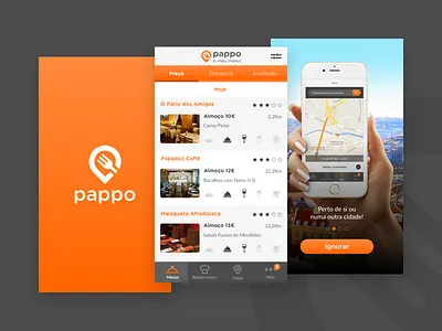 Pappo - Mobile App app find food list map menus mobile nearby portugal restaurant screens