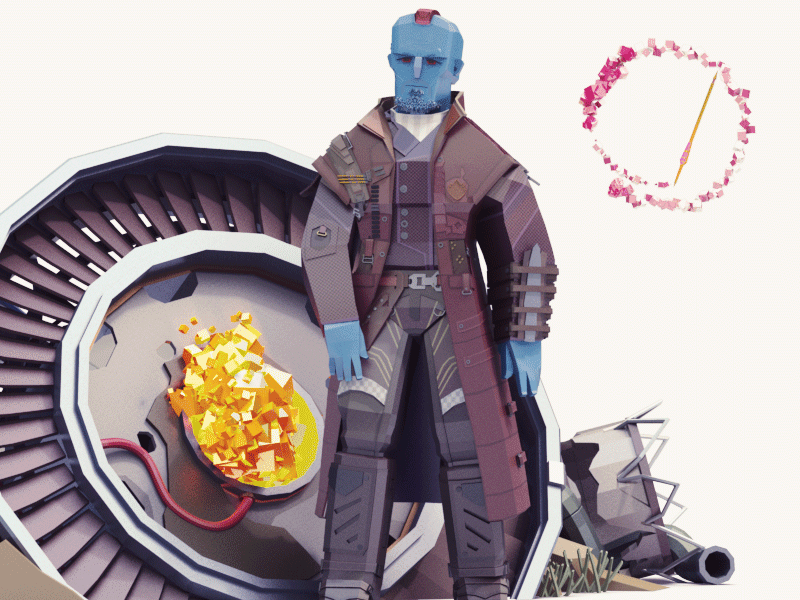 Guardians of the galaxy Yondu 3d gotg lowpoly motion yondu