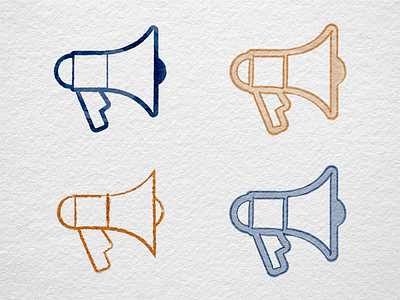 Megaphone icon (digitally painted) craft digital painting draft dutch design icon icon designer pictogram sketch symbol wip