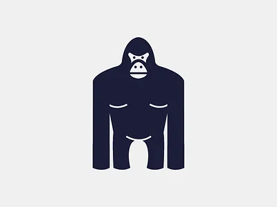 Gorilla logo animal blue gorilla icon logo logo design minimal