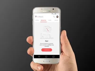 No connection status - App Viva Decora clean design feedback ui ux visual vivadecora