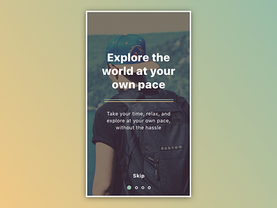 Explorr Onboarding Screen app mobile sketch sketch app ui ui design ux