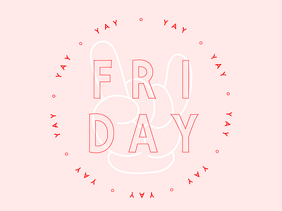 Friyay design friday friyay graphic design illustration mickey mouse minimal pastel pink tgif typography