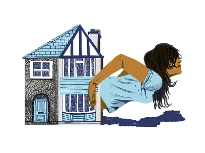 Escape editorial escape illustration mental health mindfulness suburban suburbia